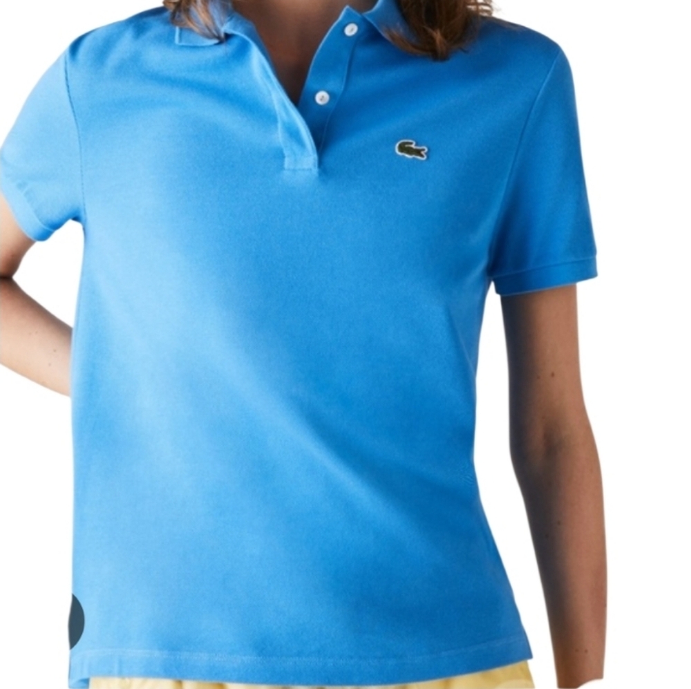 NWT Lacoste Light Blue Polo Kids Girls Shirt Short Sleeve - Picture 4 of 6